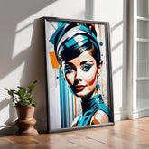 Audrey Hepburn Futuristic Pop Art | Bold Glam Wall Art Print - Print